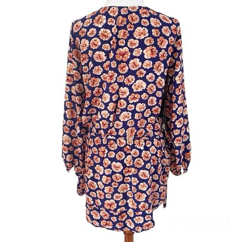 Rebecca Taylor Silk Floral Drop Waist Tunic