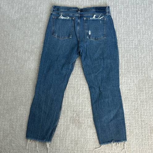 Abercrombie & Fitch A&F The Mom high rise distressed raw hem loose baggy girlfriend boyfriend fit