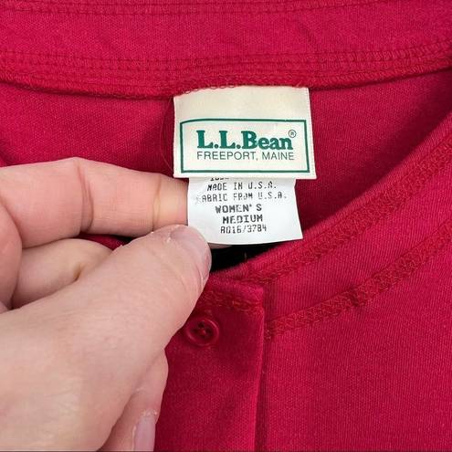 L.L.Bean Vintage  Raspberry Pink Button Down Cardigan medium solid cozy casual