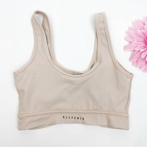 Anthropologie All Fenix  Contour Longline Scoop Sports Bra Taupe