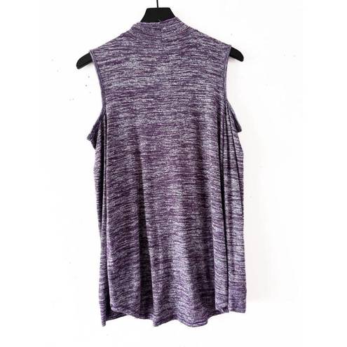 Sonoma  Purple Cold Shoulder Mockneck Top Women's Size L