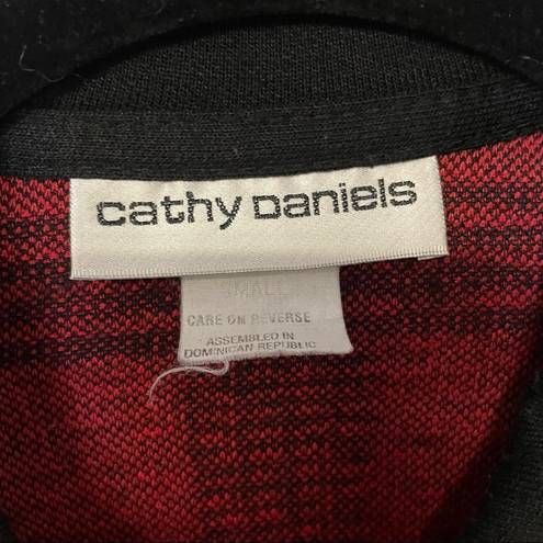 Cathy Daniels Vintage  Red Black Plaid Button Up Cardigan Jacket Small