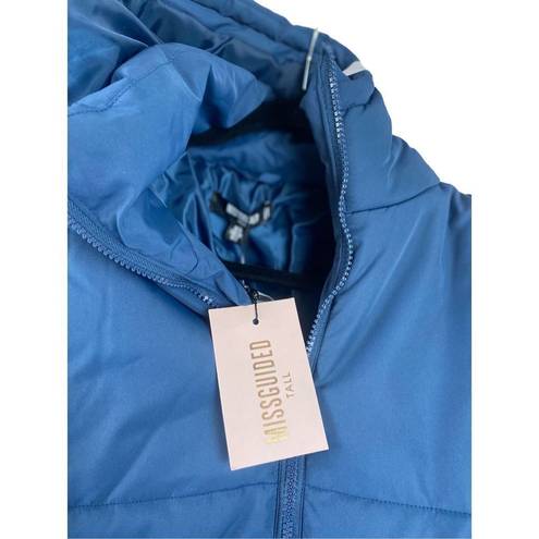 Missguided Misguided blue long puffer coat Tall LL square quilted puffer coat size 2 womens