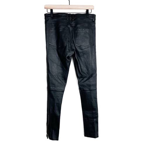 ANINE BING  Lambskin Leather High Rise Skinny Pants