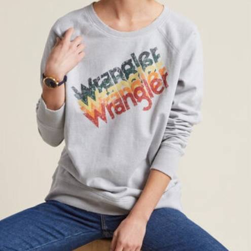 Modcloth Wrangler x  Sweatshirt XS Pullover Vintage Text Graphic Long Sleeve