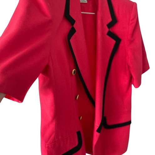 Oleg Cassini Vintage  HOT neon pink double breasted blazer jacket size 14/L