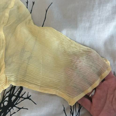 Giorgio Armani Vintage  unicorn top! Beautiful yellow, sheer, silk blend, flaws