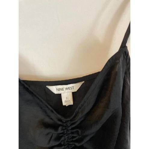 Nine West  Ruched Center Satin Tank black Size Small