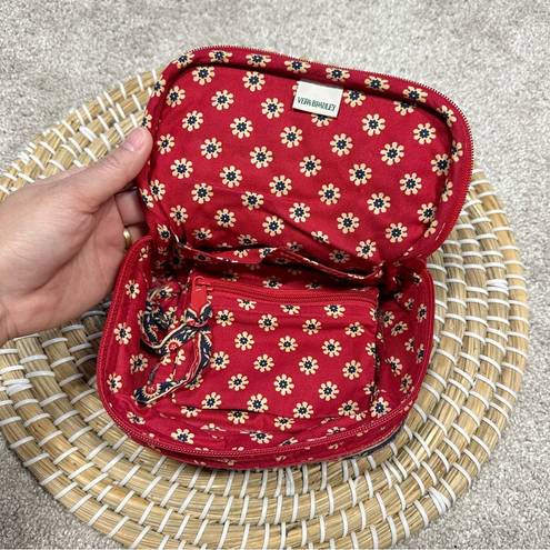 Vera Bradley  Retired Classic Red Floral Quilted Cosmetic Bag Pouch