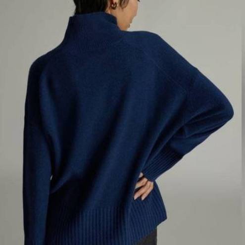 Everlane  Women's Blue The Cashmere Oversized Turtleneck Sweater Size Small