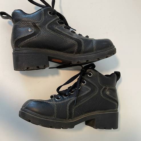 Harley Davidson  Black Leather ankle Boots Sz 7.5