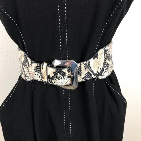 White House | Black Market WHBM Faux snakeskin wide stretchy belt S