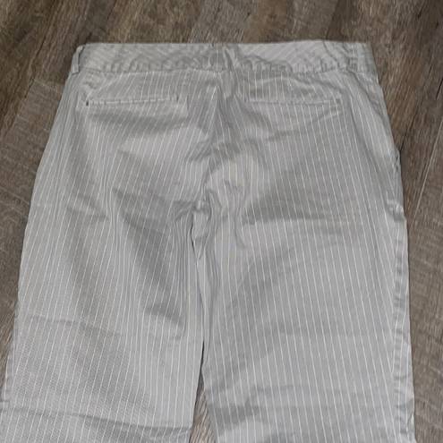 Tommy Hilfiger Lightweight Gray White Vertical Stripe Flare Leg Pants size 8