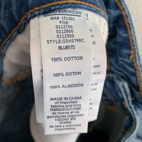 Good American  The Stagger Denim Mini Skirt Sz 22 Blue172