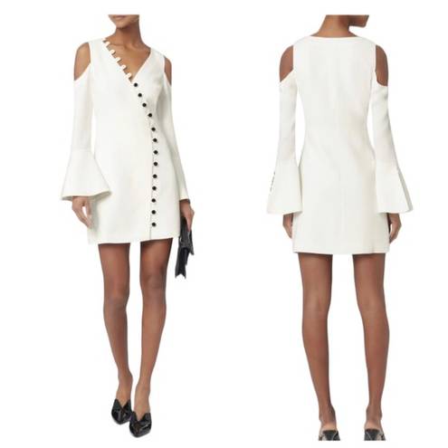 Alexis  'Galen' ivory long sleeve button front mini dress size Small