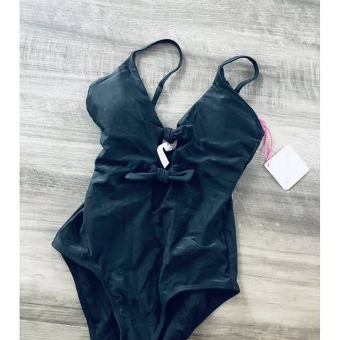 Vanilla Beach Vanilla/Beach Black Bow One-Piece Swimsuit XS NWT