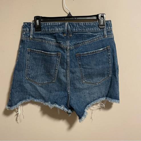 Good American  Bombshell Distresses Button Fly Denim Shorts- Size 8 (29)