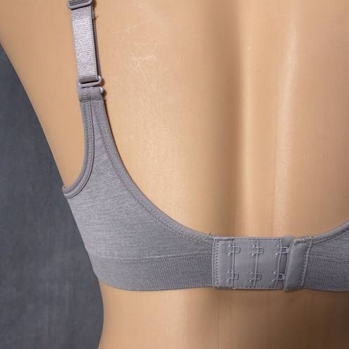 Carole Hochman  Small Seamless Comfort Bra Wire Free Molded Cups Straps Grey