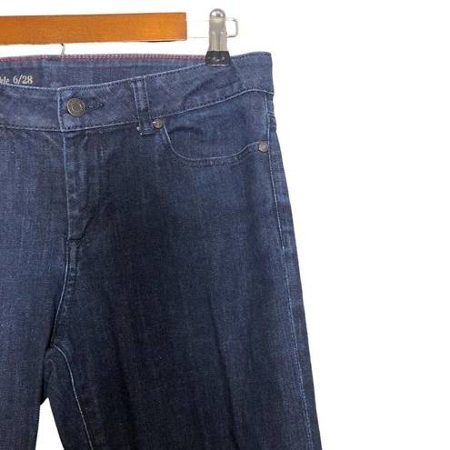 Talbots  Modern Dark Wash Slim Leg Mid Rise Ankle Zipper Denim Jeans Size 6 28