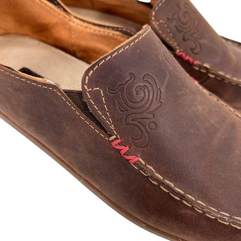 Olukai  Nohea Nubuck Dark Java/Tan Loafer Shoes