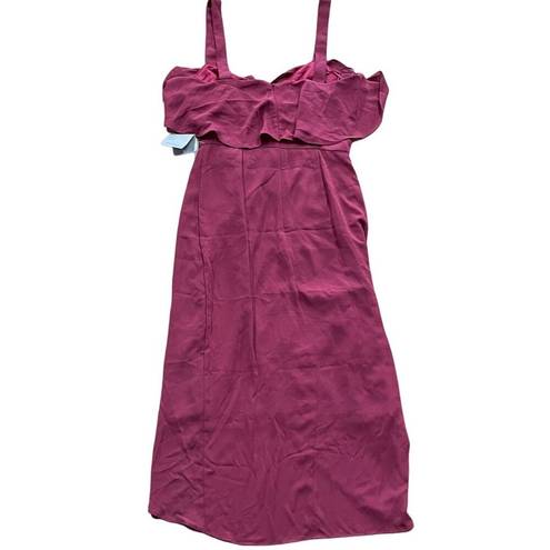 Mulberry Cooper St Dress Womens 2  Red Capulet Drape Ruffled Neckline Sleeveless