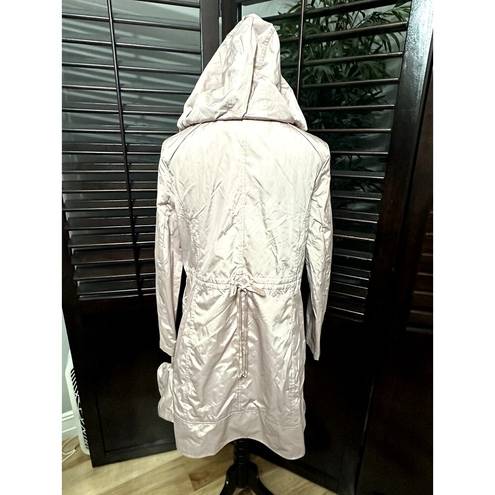 Cole Haan  Women's Light Pink Hooded Anoack Midi Rain Coat M NWOT