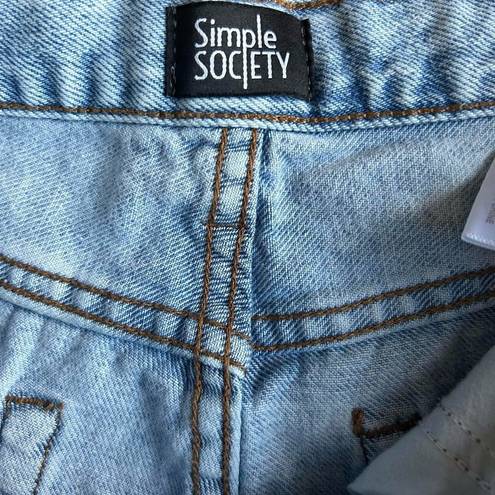 Simple Society  Light Wash Straight Leg High Waisted Mom Jeans