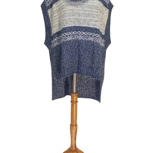 BCBGMAXAZRIA  Elinor Sweater Vest Blue Size XS/S Chunky Minimalist Coastal Boho