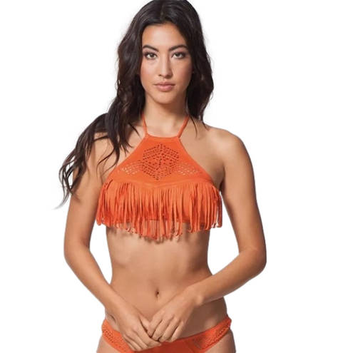 Rip Curl  Women’s Orange Rising Sun Hi Neck Bikini Top Size Small NWT