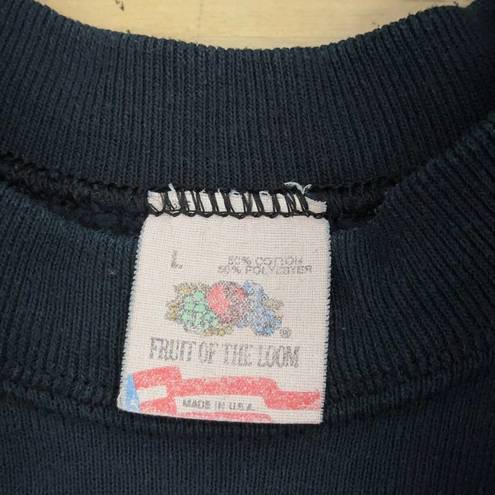 Fruit of the Loom Vintage 1990 Womens Size L New Years Cut Off Sweatshirt Top Scaramoucho Disco