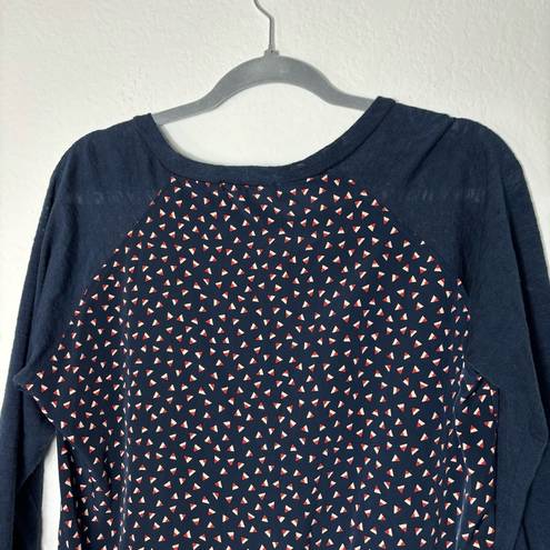 The Moon NWT Olivia Navy Sheer Sleeve Blouse Medium