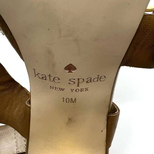 Kate Spade  Brown Leather Gold Heels Sandal 10 US