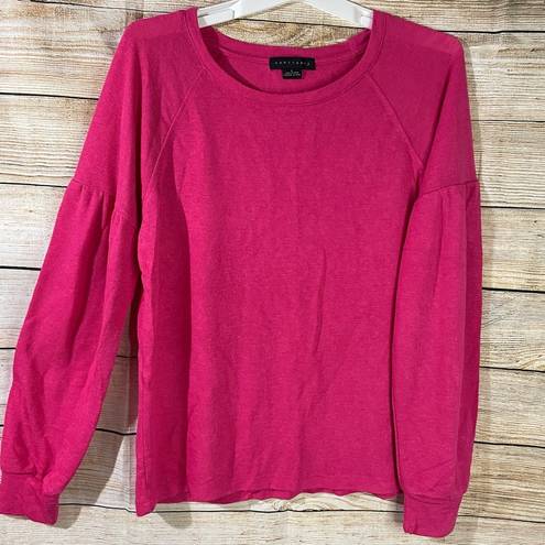 Sanctuary cozy lightweight puff sleeves pink pullover sweater women’s Size Large