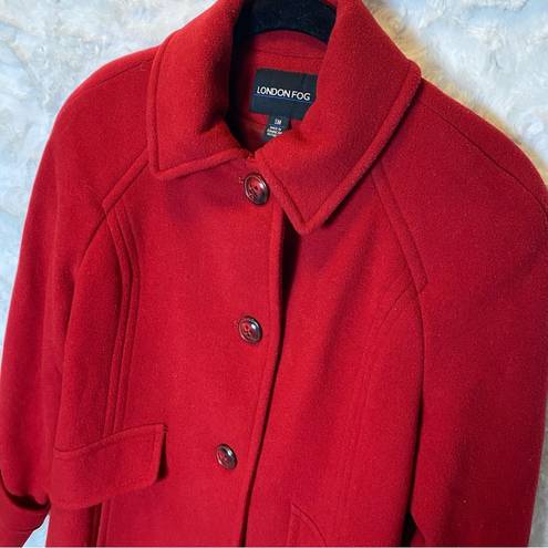 London Fog  Red Wool Peacoat Size SM