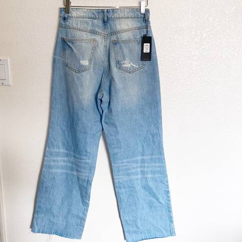 Parker  Jeans Light Wash Distressed 100% Algodon High Rise Wide Leg Jeans