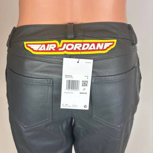 Nike Jordan  x Travis Scott Cactus Jack NWT 100% Leather Pants Bootcut Pants Sz 2