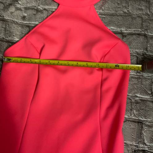 Love Culture Scuba Knit Neon Pink Flare Dress Size  M