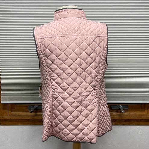 Charter Club M //  NWT Pink Stand Up Collar Zip Up Quilted Vest