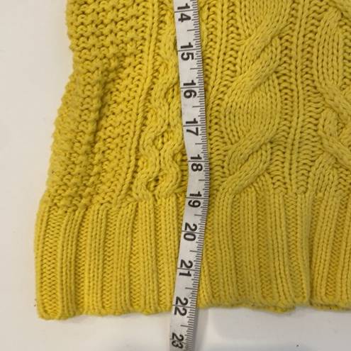 Krass&co LRL Lauren Jeans . Bright Yellow Chunky Cable Knit Turtleneck Sweater Sz Sm