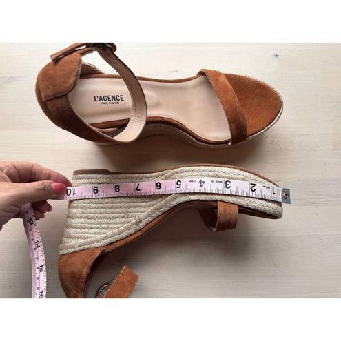 L'AGENCE  Elysee Suede Espadrille Wedge Sandals  size 40/ us 10