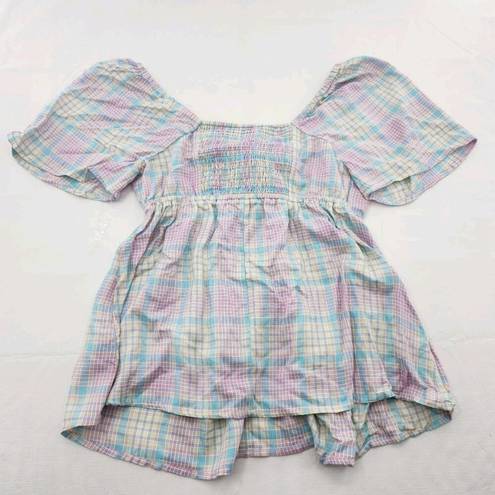 Isabel Maternity  by Ingrid & Isabel Size M Multocolor Plaid Tie Front Blouse