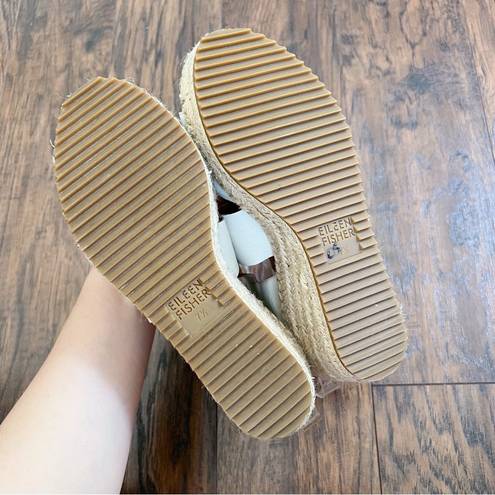 Eileen Fisher  • Willow Espadrille Wedge Sandal beige Bone leather jute heel