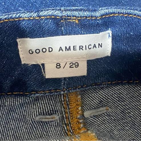 Good American  Good Legs Skinny Cropped Cashmere Bootcut Jeans Dark Wash 8/29