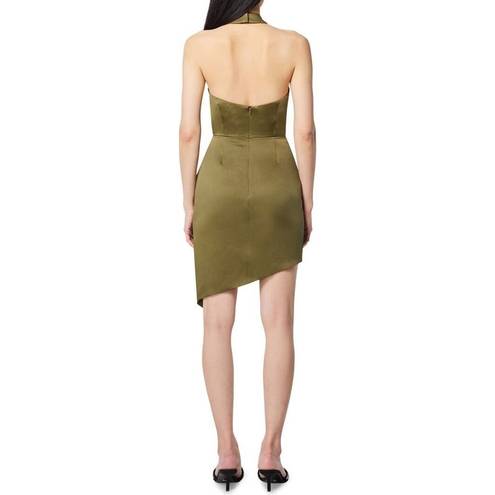 Elliatt NWOT Elliott Camo Asymmetric Satin Cocktail Dress  XS b36.5