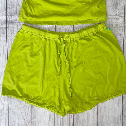 Sleep Sense women L modern fit 2 piece tank top/shorts pajama set green