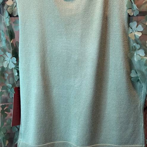 Petal Green Light Sweater with See Through  Sleeves Sz Sm B 20” L 20” Sleeves 24”