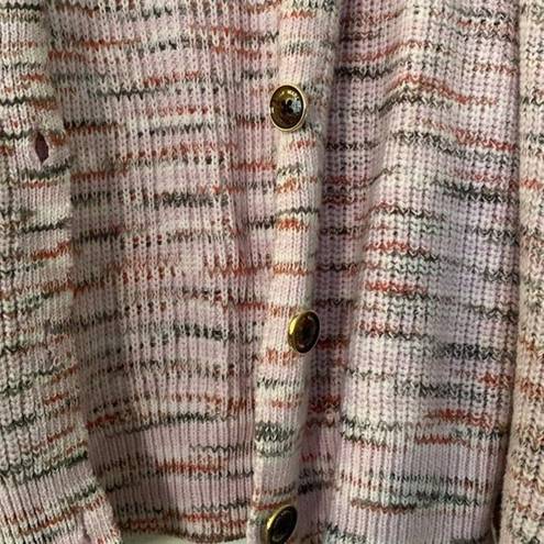 Andrew Marc Puff sleeve  shades of pink cardigan