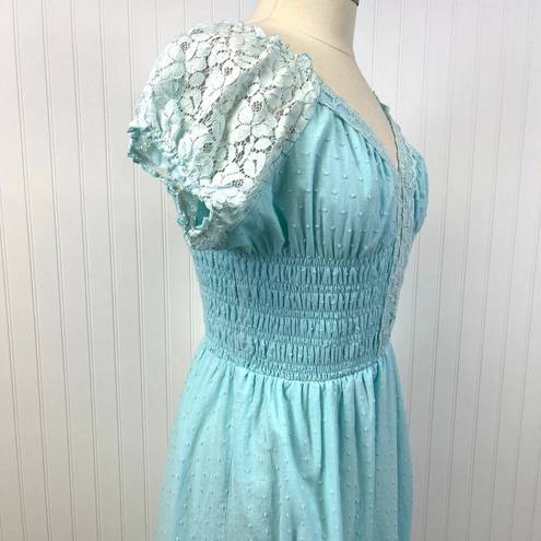 a.n.a  Kaci Womens XXL Dress Aqua Renaissance Peasant Maiden Coquette Feminine