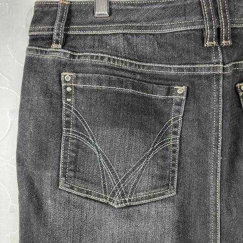 White House | Black Market  Womens Skirt Size 10 Black Denim Mini Faded Button Zip