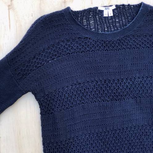 Helmut Lang navy blue Muted Web Pullover Sweater size P